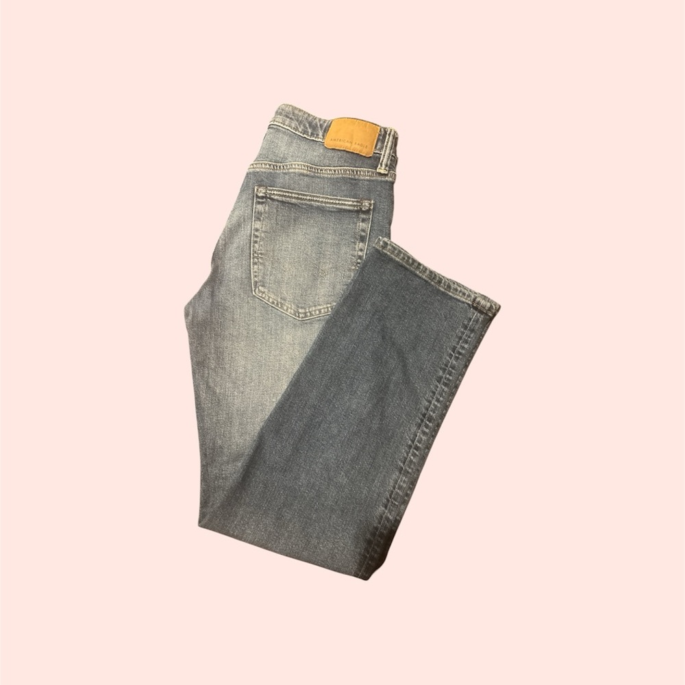 American Eagle Relaxed Straight Size 29x30 Dark Wash Flex Fit Mid Rise Denim